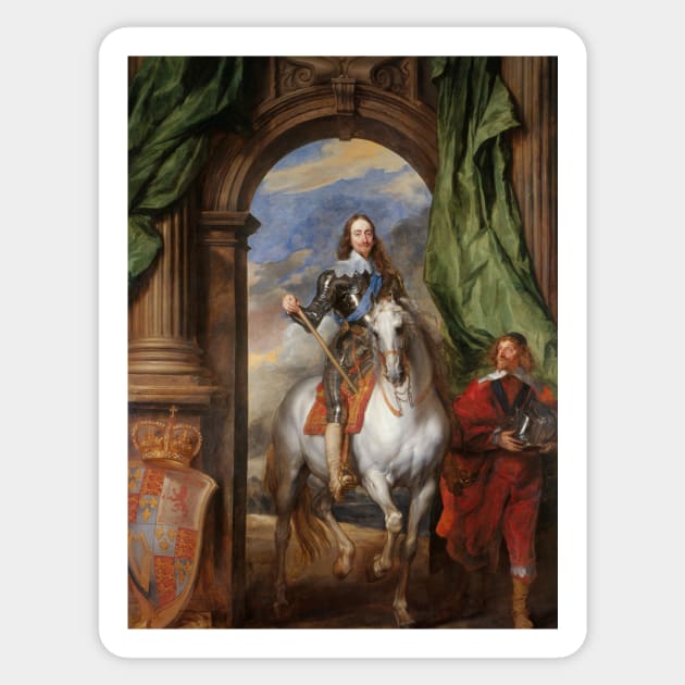 Charles I (1600-49) with M. de St Antoine by Anthony van Dyck Sticker by Classic Art Stall